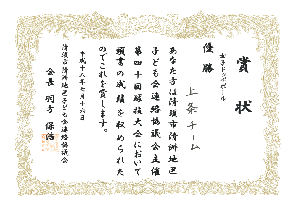 H18-07 清須市子ども会球技大会 優勝 市子連
